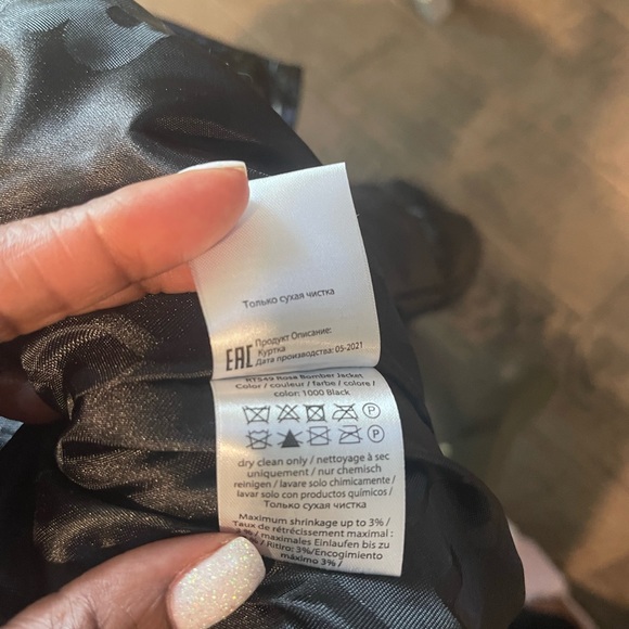 Rosa Croc-effect Bomber Jacket by Rotate Birger Christensen. Cropped puffer - Picture 9 of 12